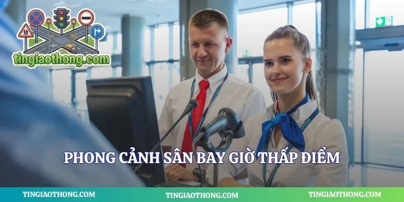 Phong cảnh sân bay giờ thấp điểm