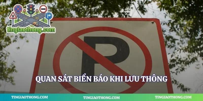 Quan sát biển báo khi lưu thông